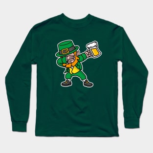 Dab dabbing leprechaun St. Patrick's day pint beer Long Sleeve T-Shirt